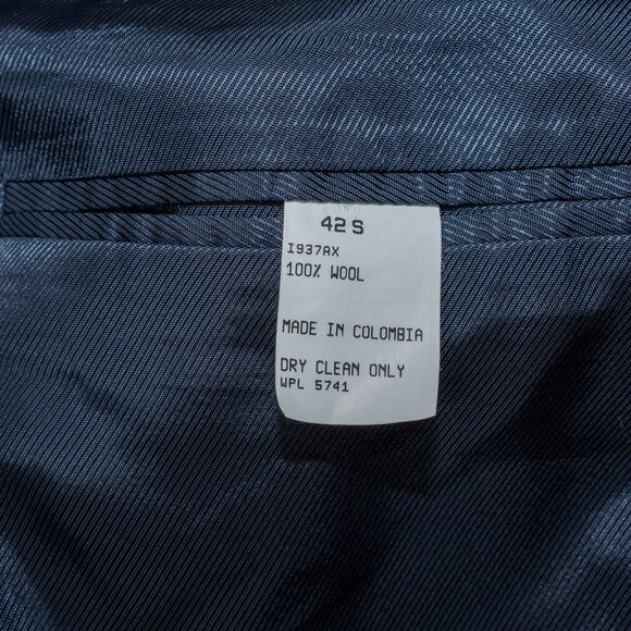 Oscar de la Renta Blazer Mens 42S Navy Blue 100% Wool Lined Jacket Classic Fit - Picture 11 of 12